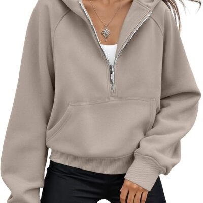Womens Hoodies Fleece Fall Fashion Outfits Workout Sweatshirts Y2k Winter Zip Up Jackets Oversized Tops Clothes