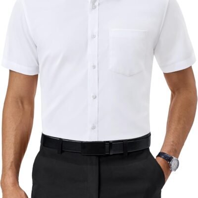Short Sleeve Stretch Wrinkle-Resistant Dress Shirt