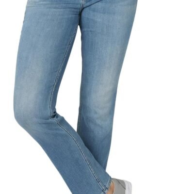 Womens Mid Rise Straight Leg Jean