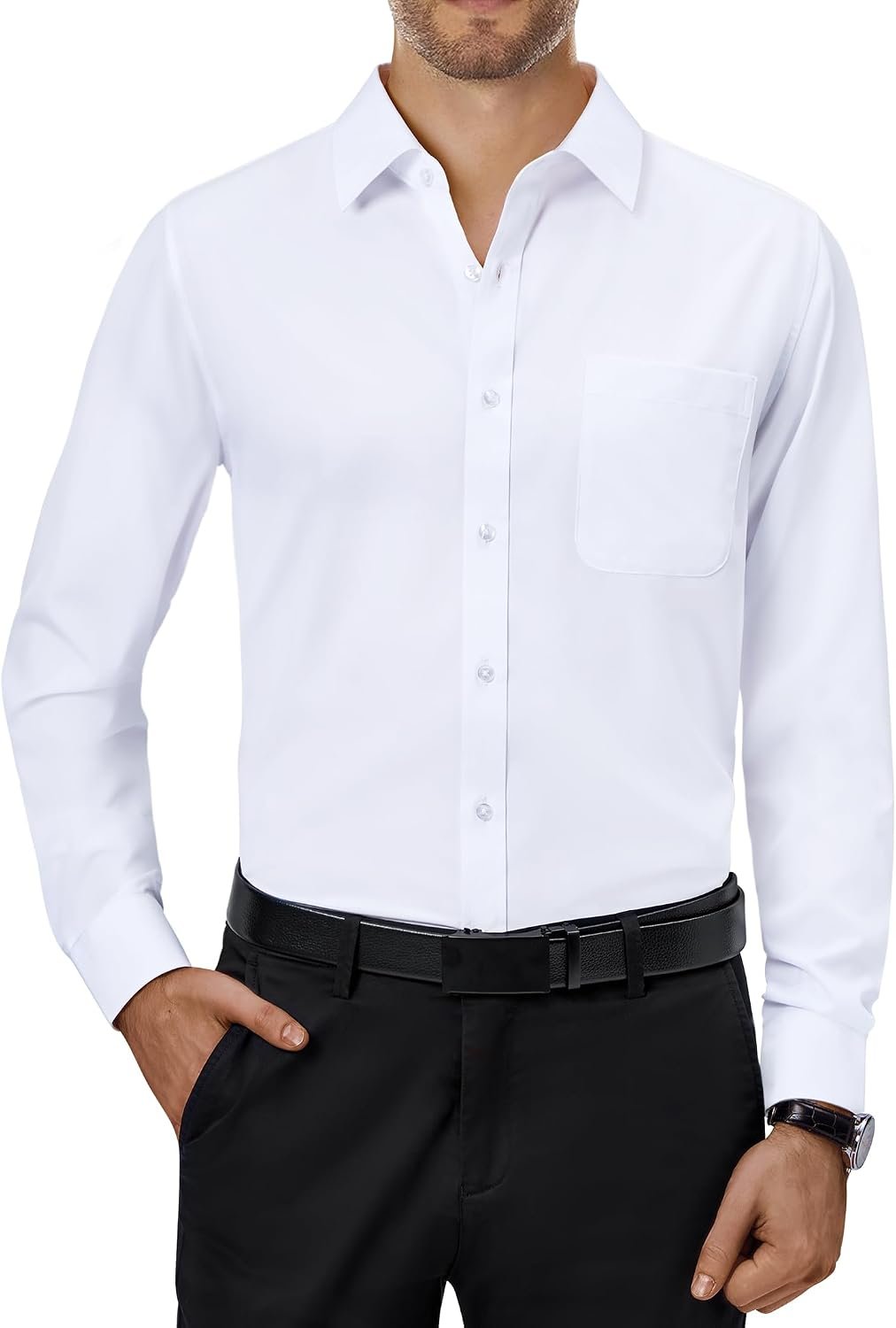 4-Way Stretch Long Sleeve Button Down Shirt
