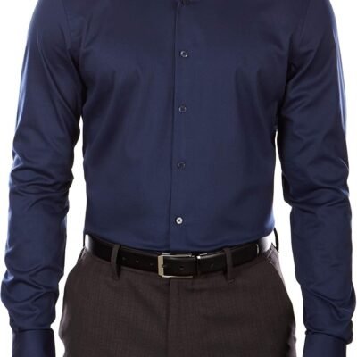 Slim Fit Flex Collar Stretch Solid Dress Shirt