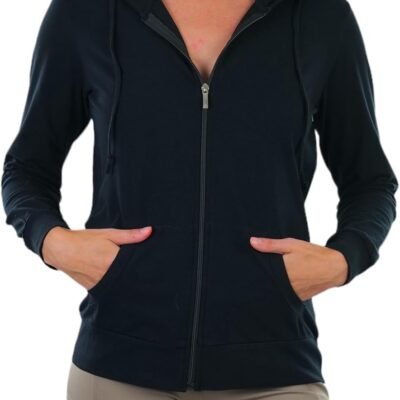 Women??s Cotton Lightweight Long Sleeve Hoodie Pullover or Full Zip Jacket w/Kangaroo Pocket