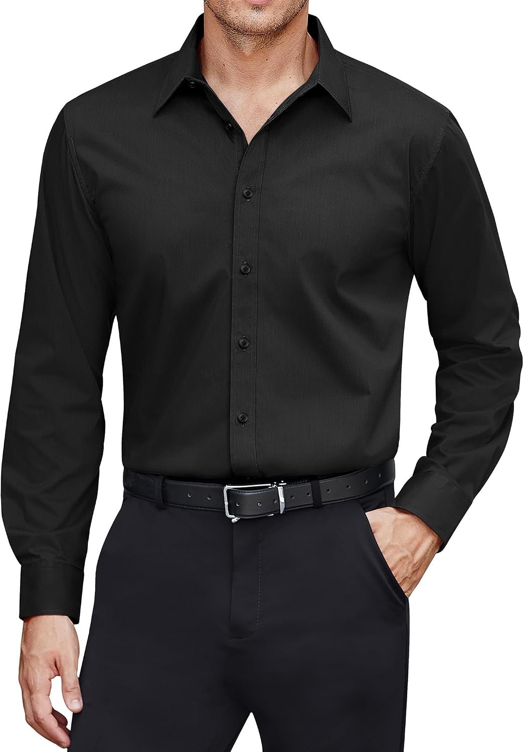 Stretch Stain Shield Long Sleeve Dress Shirt