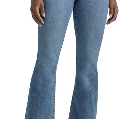 Womens Mid Rise Flare Jean