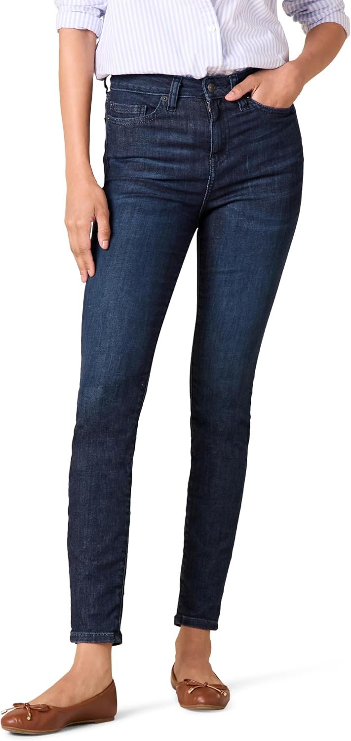 Womens High Rise Skinny Jean Pants, Dark Wash