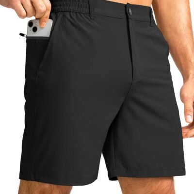 7-Inch Lightweight Stretch Golf Shorts with 3 Pockets