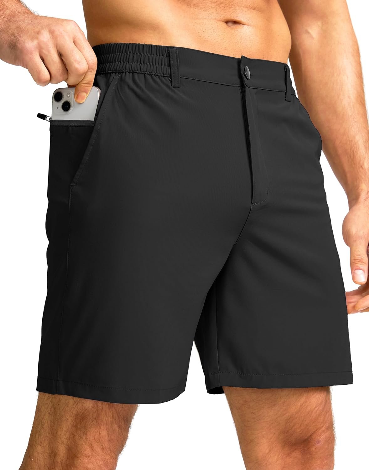 7-Inch Lightweight Stretch Golf Shorts with 3 Pockets